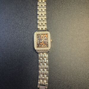 Studio Gold Tone Bracelet Watch with Leopard Print Dial and Crystal Accents